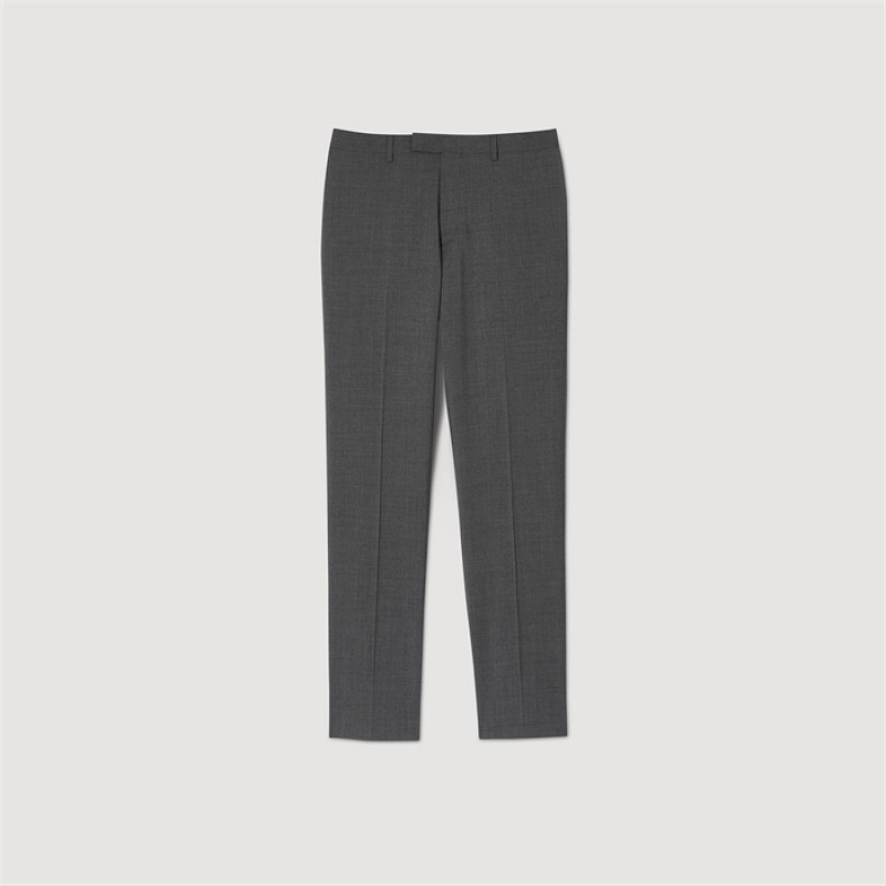 Sandro Wool suit trousers Mocked Grey | SN-SDO65247