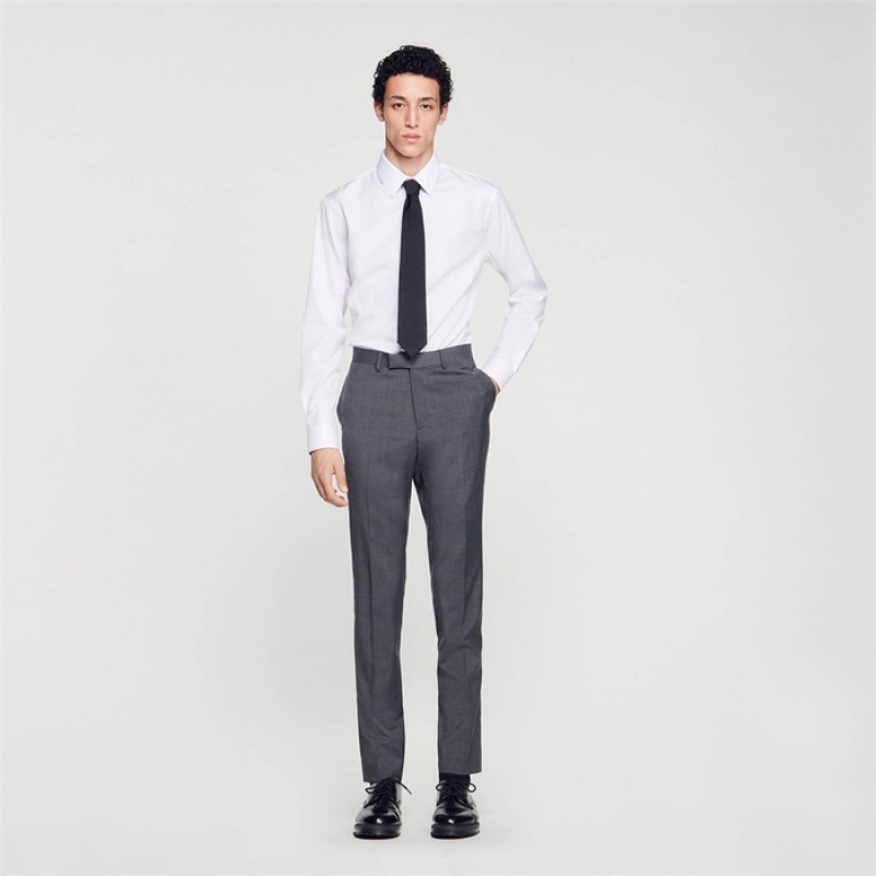 Sandro Wool suit trousers Mocked Grey | SN-SDO65247