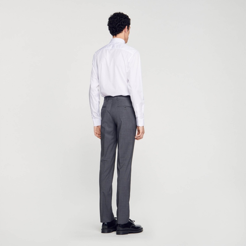 Sandro Wool suit trousers Mocked Grey | SN-SDO65375