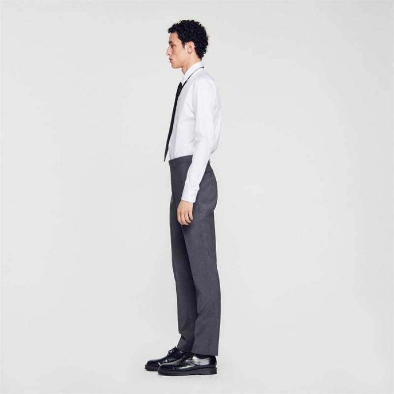 Sandro Wool suit trousers Mocked Grey | SN-SDO65375