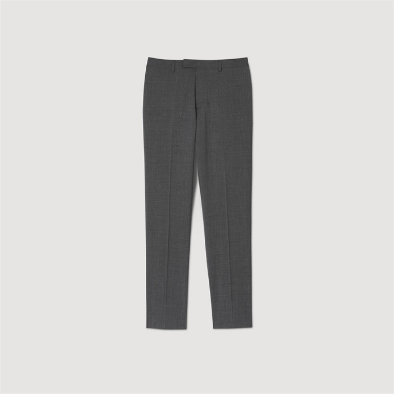 Sandro Wool suit trousers Mocked Grey | SN-SDO65375