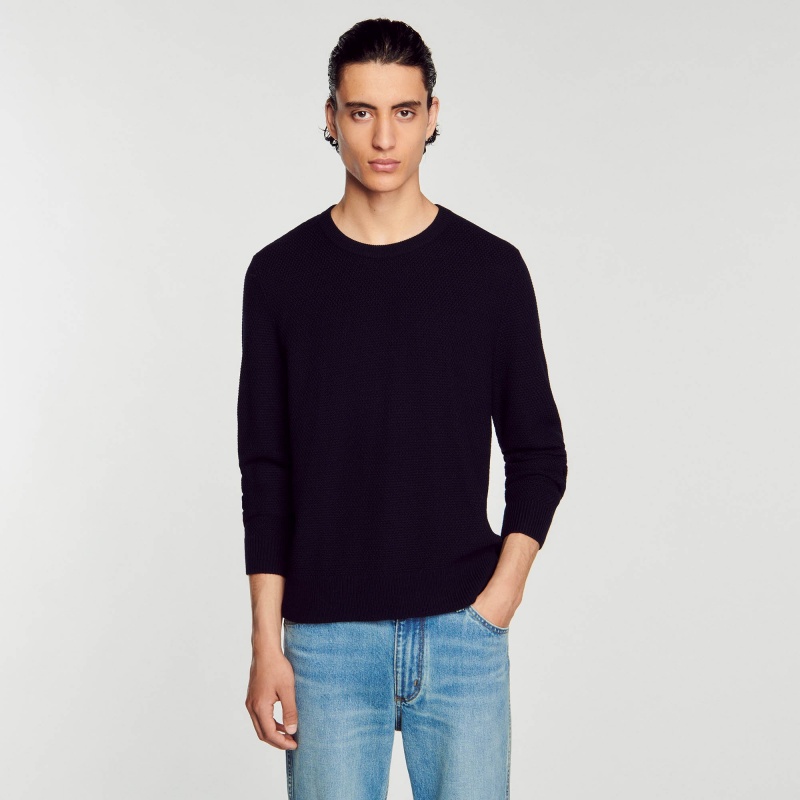 Sandro Wool sweater Navy Blue | SN-SDO65274