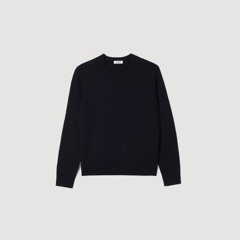 Sandro Wool sweater Navy Blue | SN-SDO65274