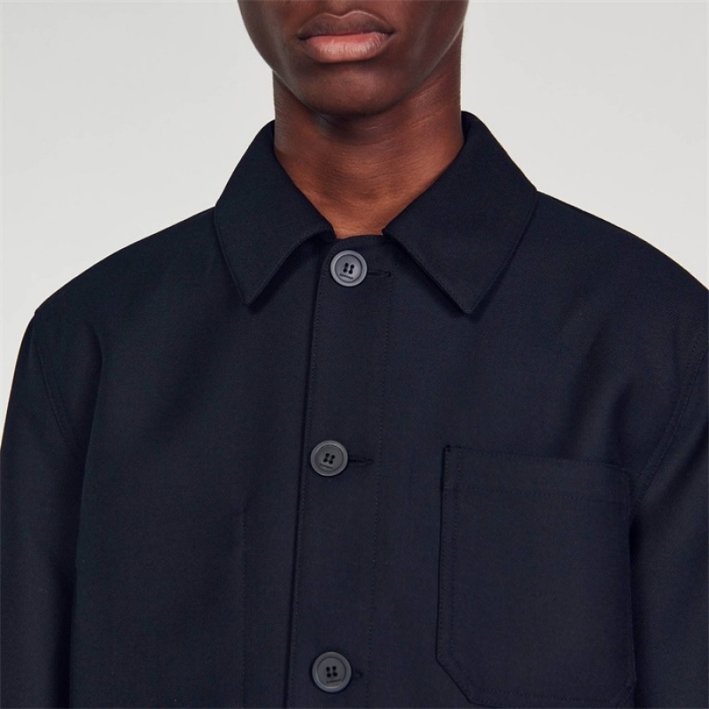 Sandro Worker's jacket Navy Blue | SN-SDO65157