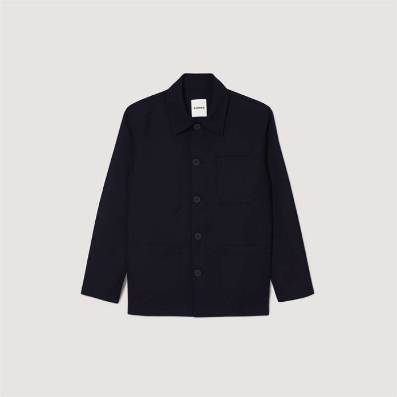 Sandro Worker's jacket Navy Blue | SN-SDO65157