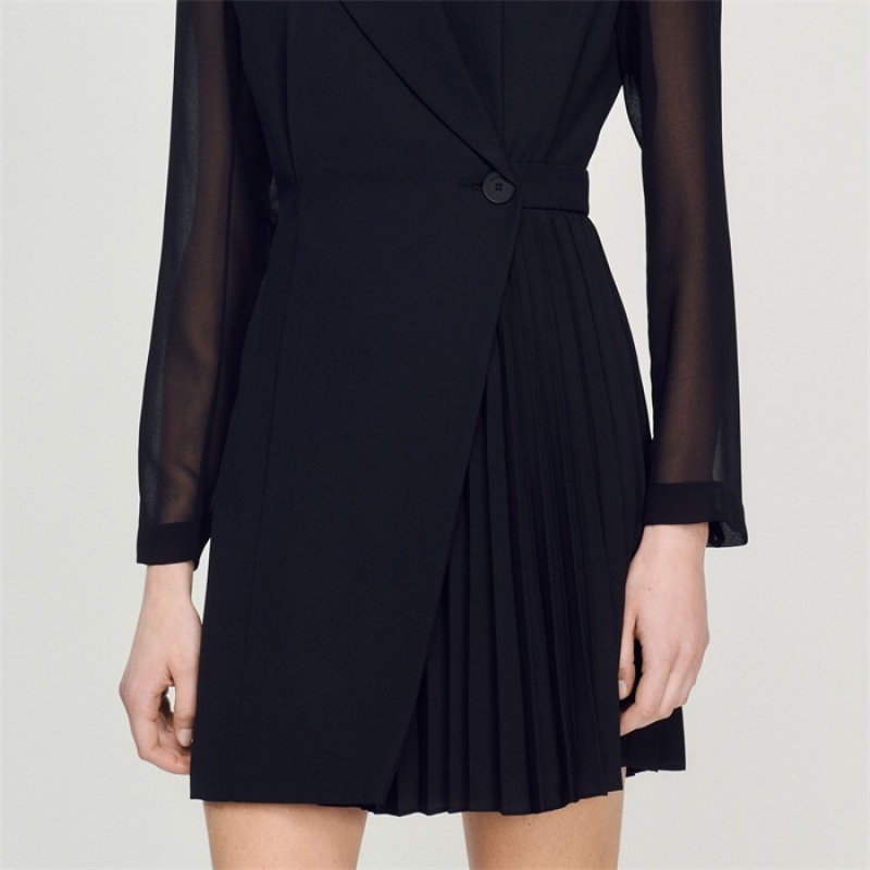 Sandro Wraparound dress Black | SN-SDO64240