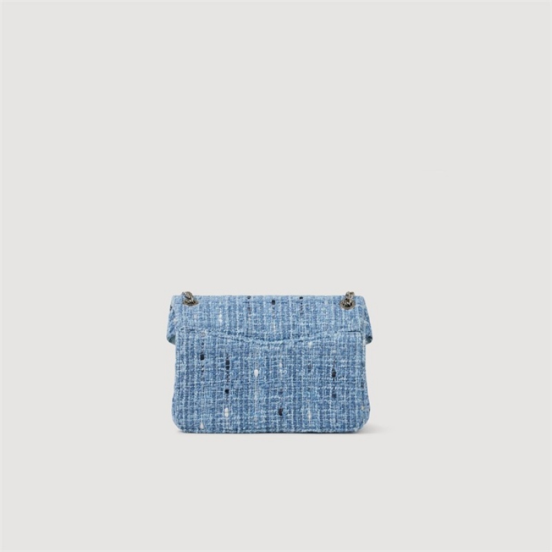 Sandro YZA small tweed bag Blue | SN-SDO64899