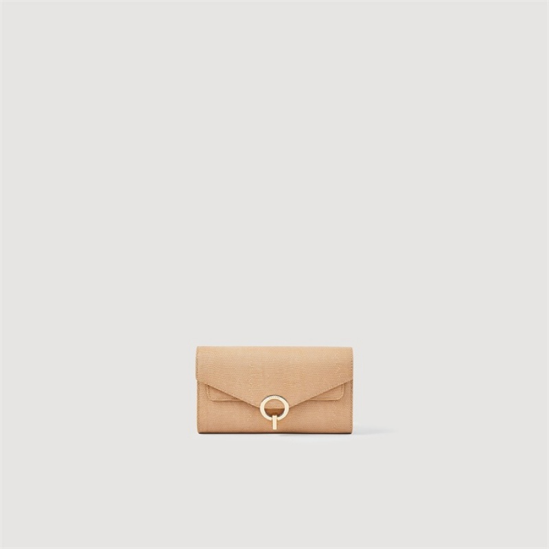 Sandro Yza Pocket clutch bag Beige | SN-SDO64845