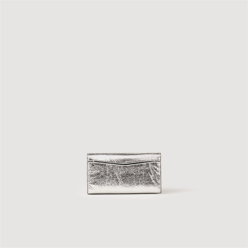 Sandro Yza Pocket clutch bag Silver | SN-SDO64851