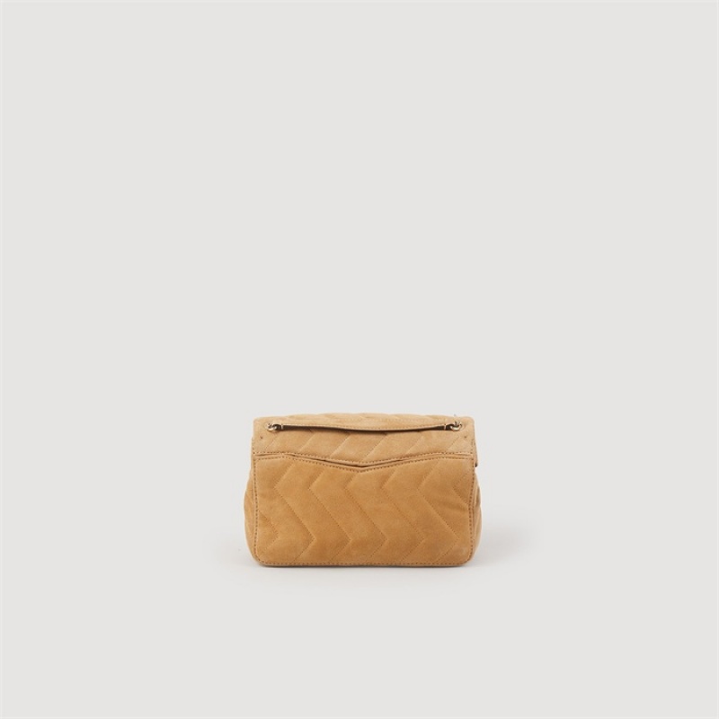 Sandro Yza suede bag Beige | SN-SDO64852