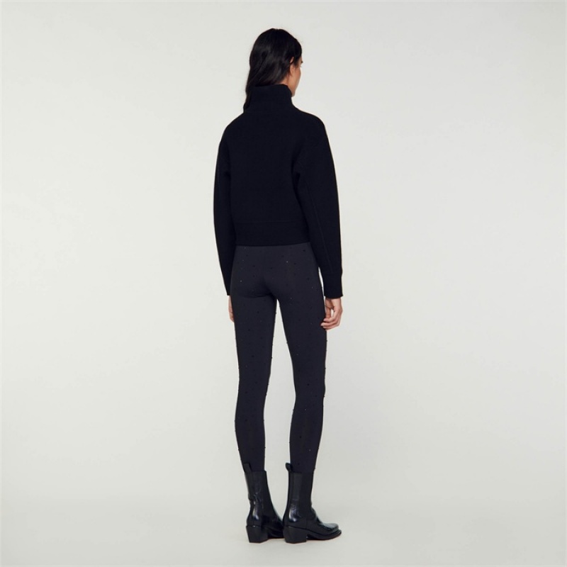 Sandro Zip-up coatigan Black | SN-SDO64618