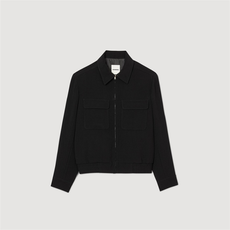 Sandro Zip-up jacket Black | SN-SDO65173