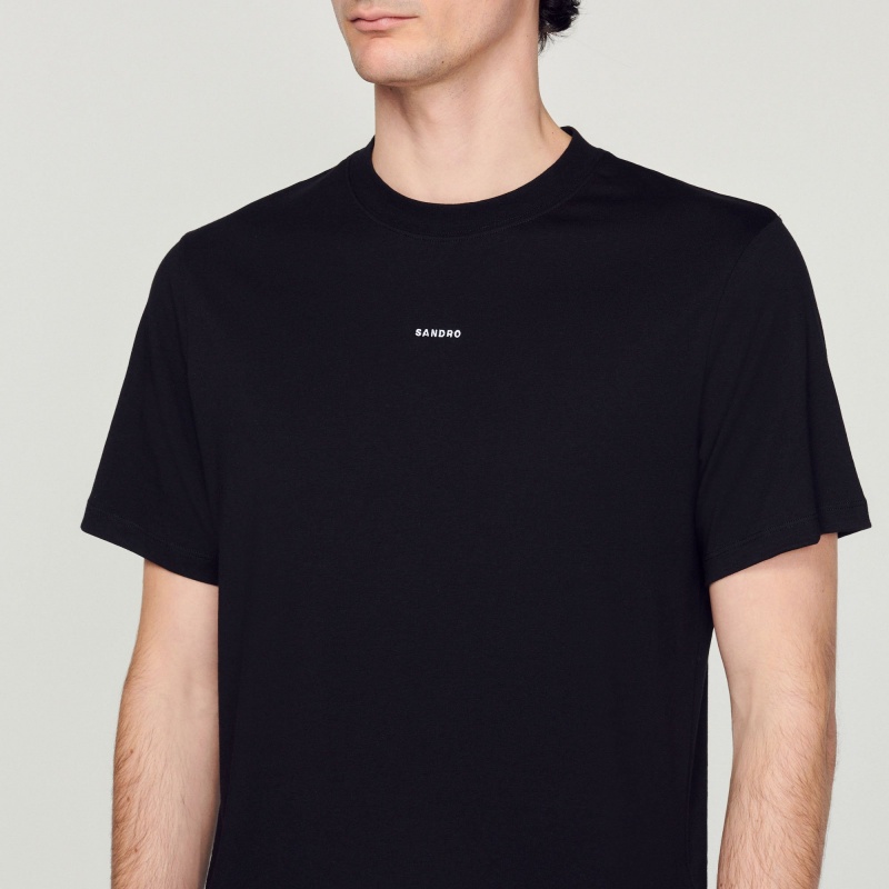 Sandro embroidered T-shirt Black | SN-SDO65114