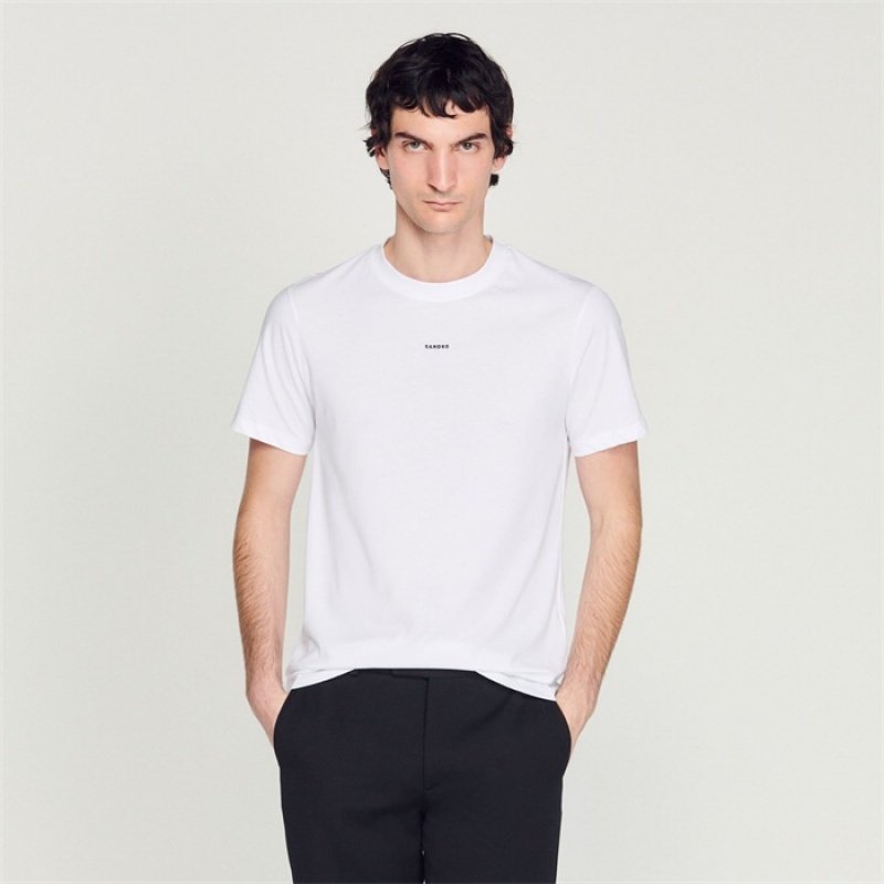 Sandro embroidered T-shirt White | SN-SDO65115